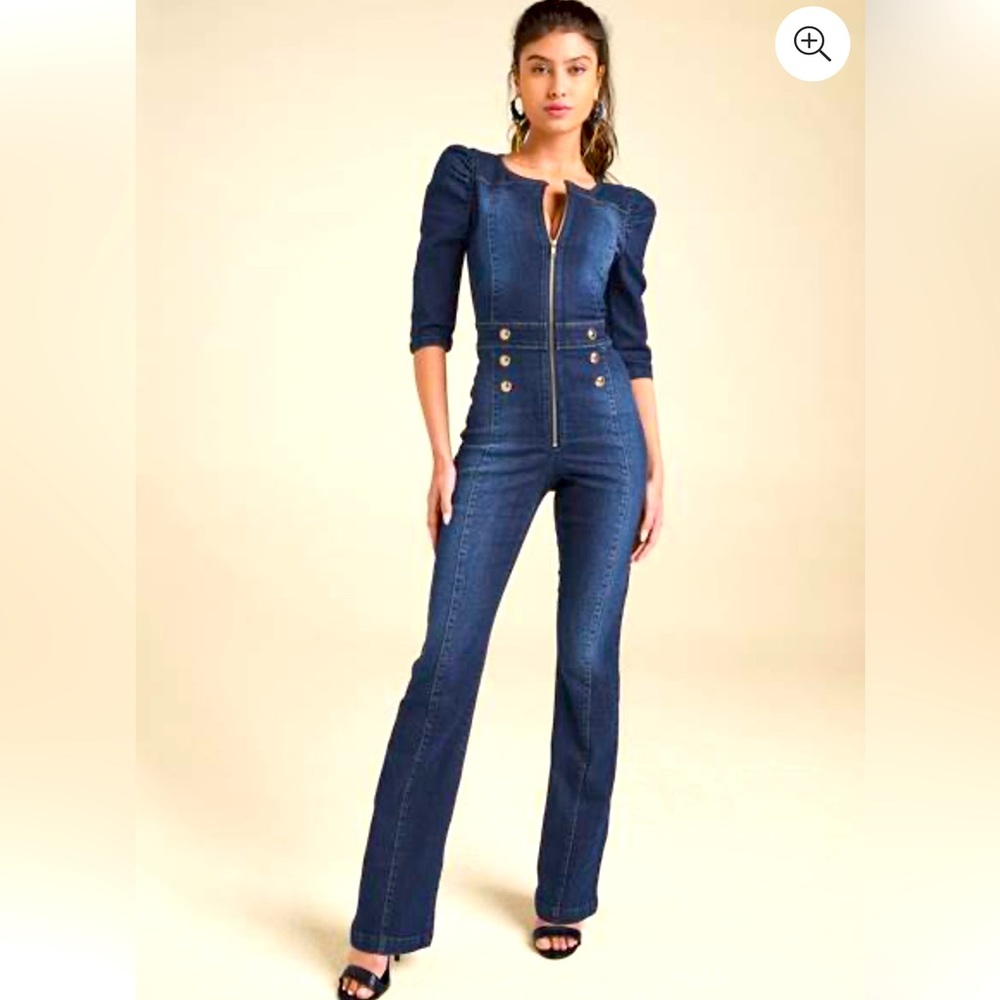 VENUS Dark Blue Denim Jumpsuit